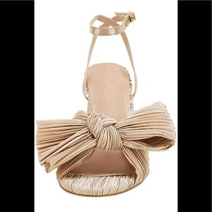 Gold Bow Sandals Heels - NEW